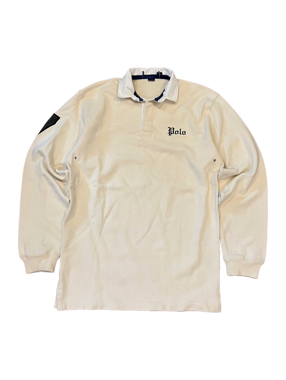 Vintage Polo Ralph Lauren White Rugby Polo Shirt Custom Fit Sz S Custom